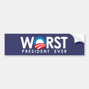 Anti-Obama - schlechtestes Weiß Präsidenten Ever Autoaufkleber
