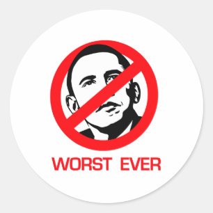 Anti-Obama - Schlimmster je Runder Aufkleber