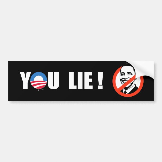 Anti-Obama - Sie Lügen-Autoaufkleberweiß Autoaufkleber (Vorne)