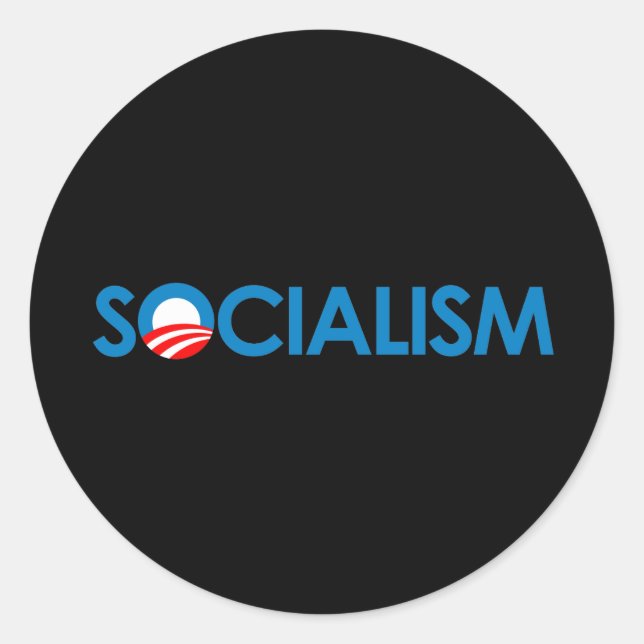 Anti-Obama - Sozialismus Runder Aufkleber (Vorderseite)