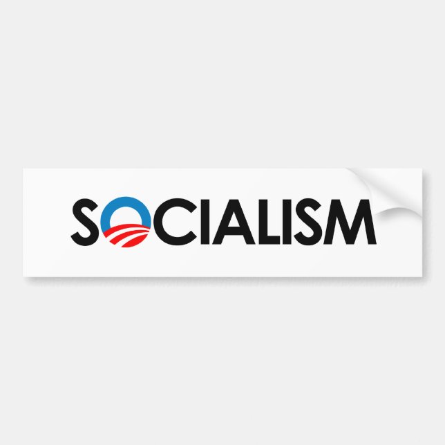 Anti-Obama - Sozialismusschwarzes Autoaufkleber (Vorne)