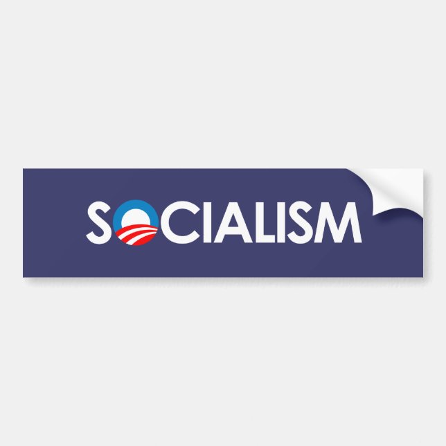 Anti-Obama - Sozialismusweiß Autoaufkleber (Vorne)