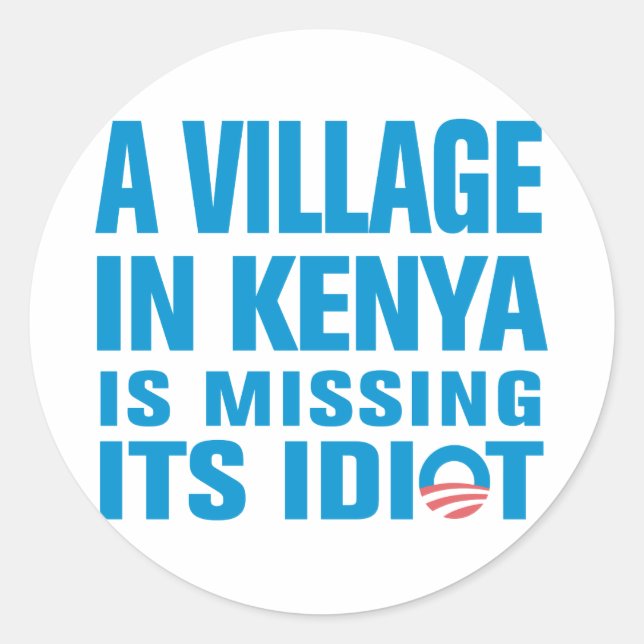 Anti-Obama-Sticker Runder Aufkleber (Vorderseite)