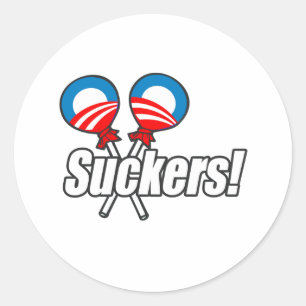 Anti-Obama-Suckers Runder Aufkleber