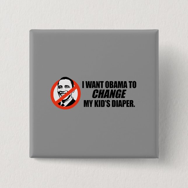Anti-Obama-T - Shirt - ändern Sie meine Button (Vorderseite)