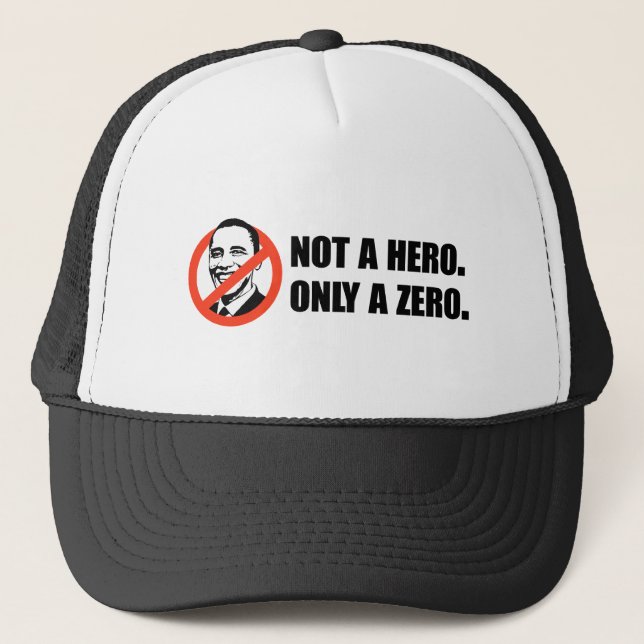 Anti-Obama-T - Shirt - nicht ein Held Truckerkappe (Vorderseite)