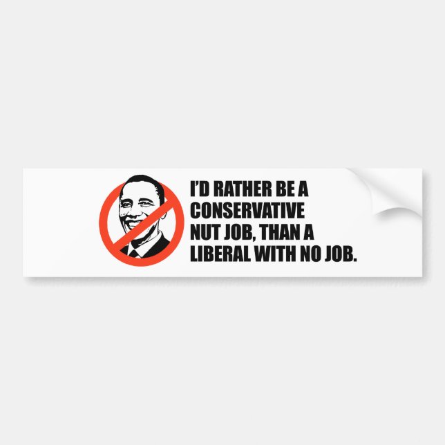 Anti-Obama-T - Shirt - Nussjob oder kein Job Autoaufkleber (Vorne)