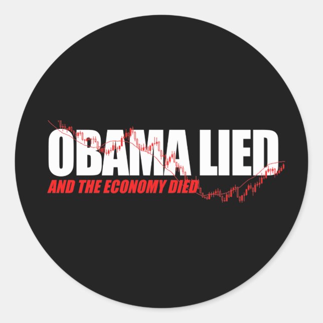 Anti-Obama-T - Shirt - Obama hat gelogen, und die  Runder Aufkleber (Vorderseite)