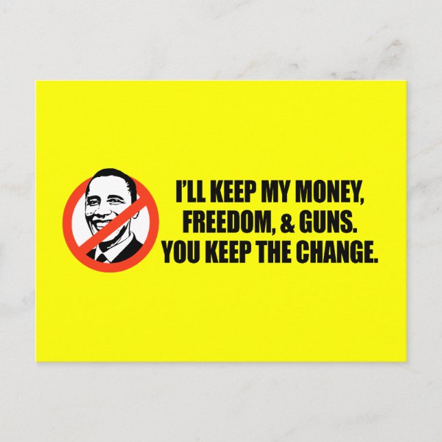 Anti-Obama-T - Shirt - Sie behielt die Änderung Postkarte (Vorderseite)