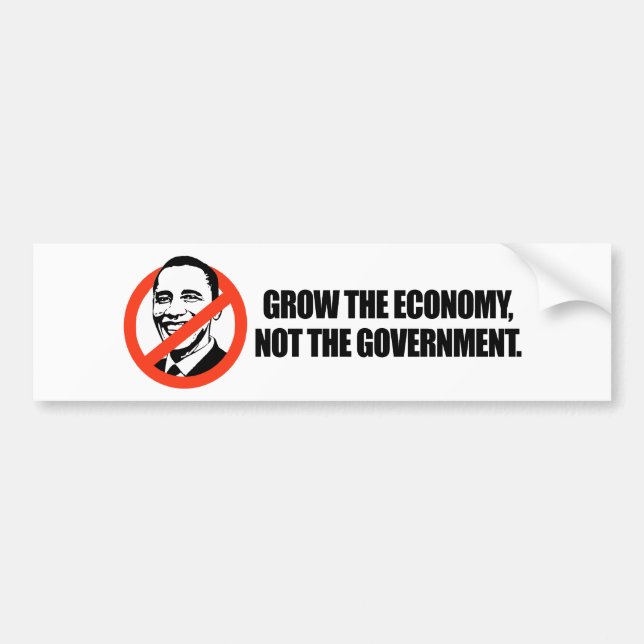 Anti-Obama-T - Shirt - wachsen Sie die Wirtschaft Autoaufkleber (Vorne)
