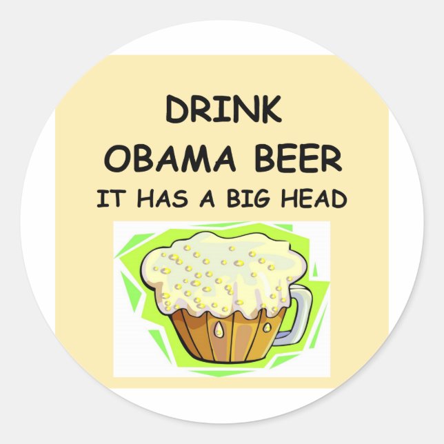 Anti-Obama-Witze Runder Aufkleber (Vorderseite)