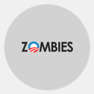 Anti-Obama - Zombies schwarz Runder Aufkleber
