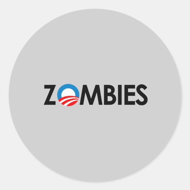 Anti-Obama - Zombies schwarz Runder Aufkleber (Vorderseite)