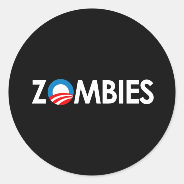 Anti-Obama - Zombies weiß Runder Aufkleber (Vorderseite)