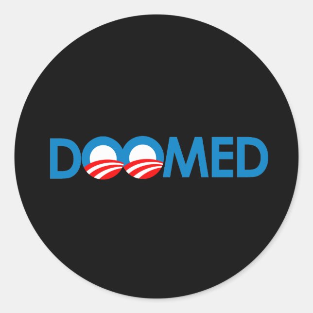 Anti-Obama - zum Scheitern verurteilt Runder Aufkleber (Vorderseite)