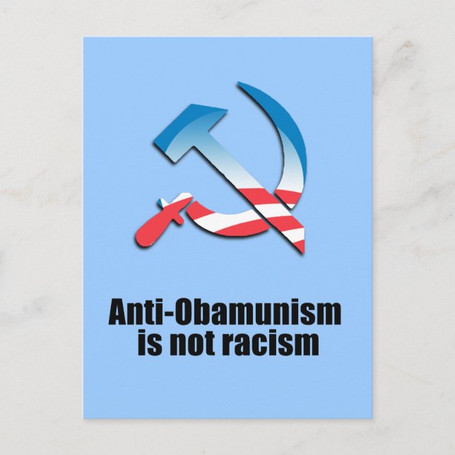 Anti-Obamunismus ist kein Rassismus Postkarte (Vorderseite)