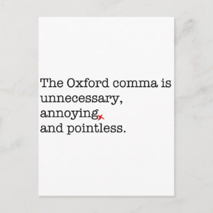 Anti-Oxford Comma Postkarte