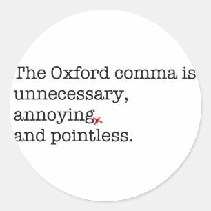 Anti-Oxford Komma Runder Aufkleber