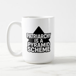 Anti-Patriarchat-Pyramidensystem in Schwarz und We Kaffeetasse