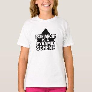 Anti-Patriarchat-Pyramidensystem in Schwarz und We T-Shirt