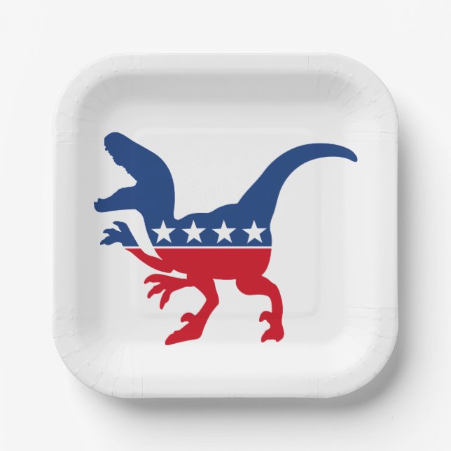 Anti-Politics Patriotic T-Rex Pappteller (Vorderseite)