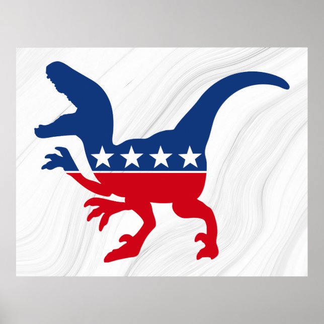 Anti-Politics Patriotic T-Rex Poster (Vorne)