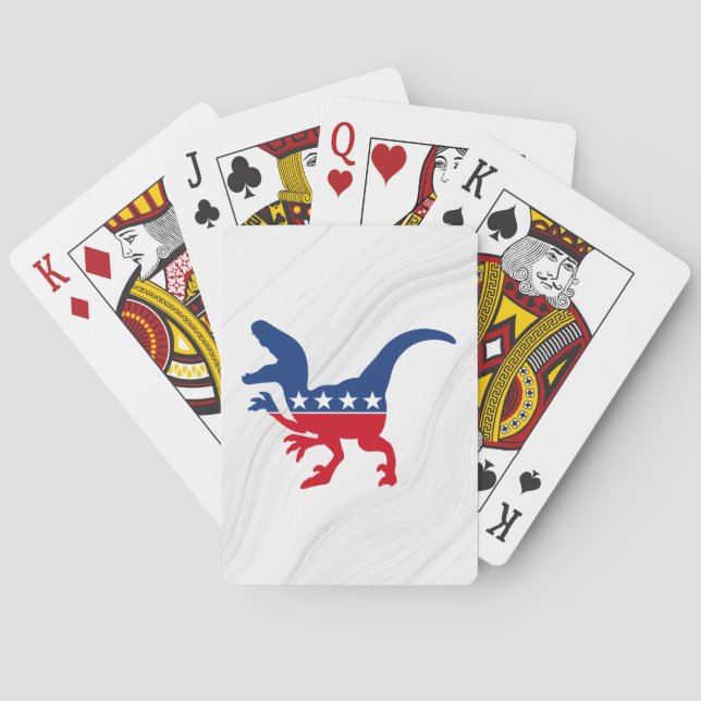 Anti-Politics Patriotic T-Rex Spielkarten (Rückseite)