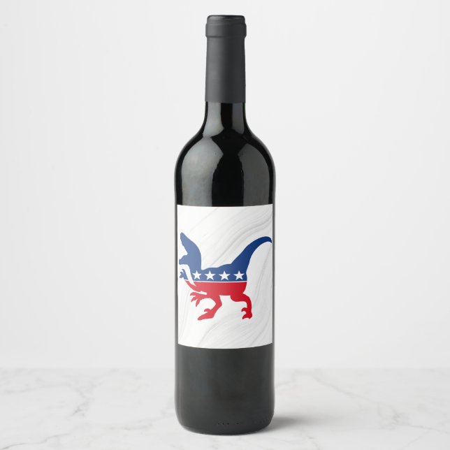 Anti-Politics Patriotic T-Rex Weinetikett (Vorderseite)