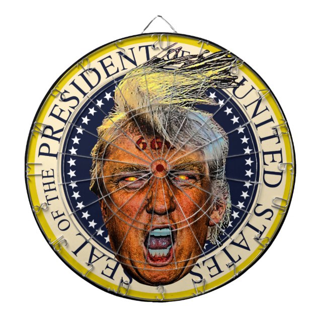 Anti-Präsident Trump Big Mouth Deal Dartscheibe (vorne)
