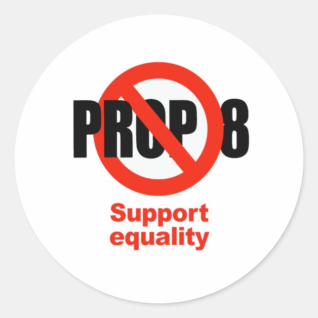 ANTI PROP 8 - Förderung der Gleichstellung Runder Aufkleber (Vorderseite)