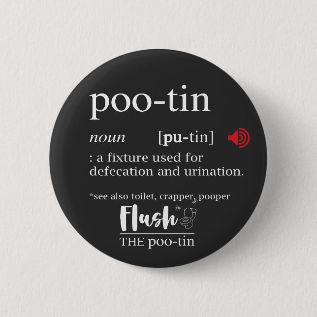 Anti Putin POOTIN Funny Dictionary Button (Vorderseite)