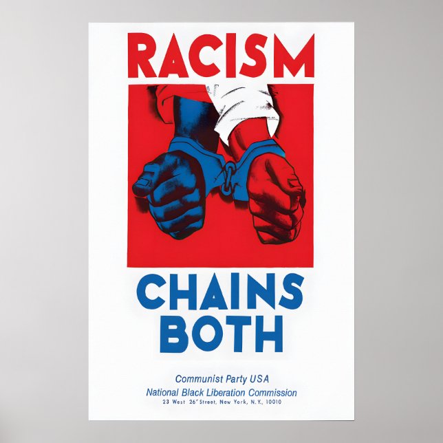 Anti-Racism Poster Racism Chains Both - Communist (Vorne)