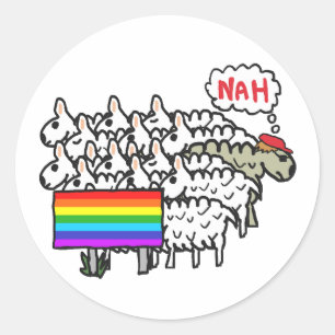 Anti Rainbow Sheep Runder Aufkleber