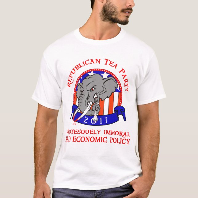 Anti-republikanischer Tea Party Protest T - Shirt (Vorderseite)