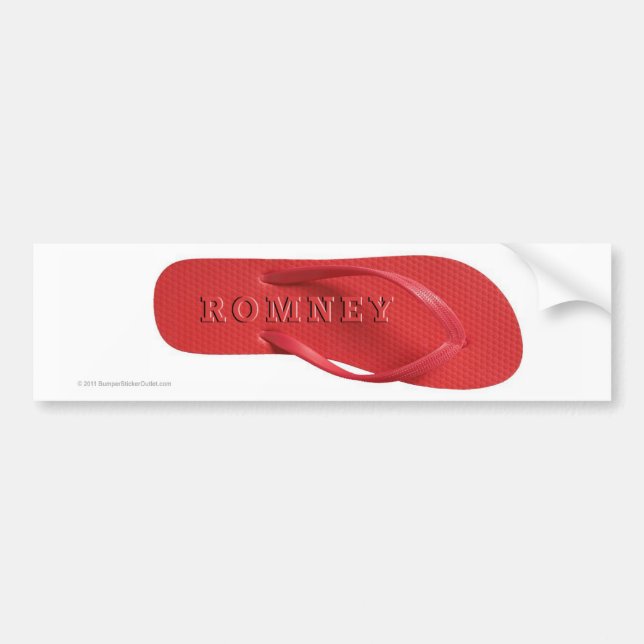 Anti-Romney Aufkleber Rot-Flipflop Autoaufkleber (Vorne)