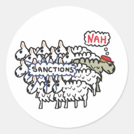 Anti-Sanktionsschaf Runder Aufkleber