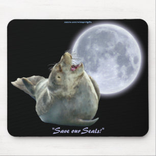 Anti-Sealhunt Siegel-Pup & Moon Wildlife Mousepad