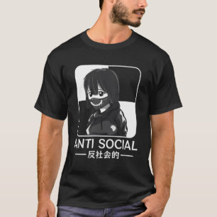 Anti-Social Japanisch Edgy Alt Sad Anime Girl Soft T-Shirt