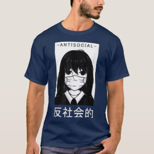 Anti-Social Japanisch Text Ästhetik Manga Vaporwav T-Shirt