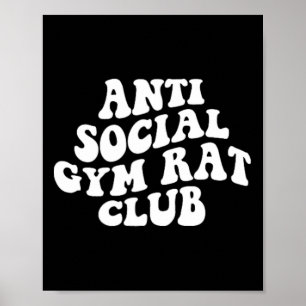 Anti Sozialer Fitnessstudio-Ratte-Club Lustiger Fi Poster