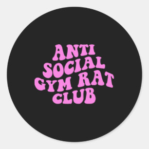 Anti Sozialer Fitnessstudio-Ratte-Club Lustiger Fi Runder Aufkleber