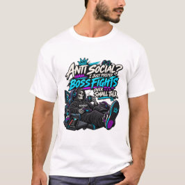 Anti-Sozialer-Gamer-Boss-Kampf-Humor T-Shirt