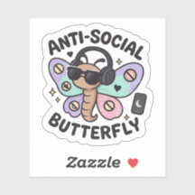Anti-Sozialer-Schmetterling-Aufkleber – Introverti