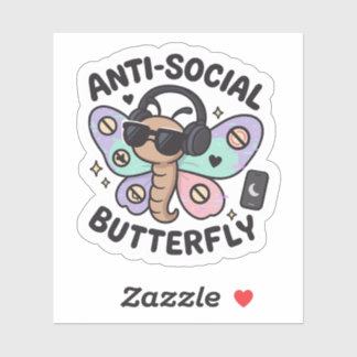 Anti-Sozialer-Schmetterling-Aufkleber – Introverti Aufkleber