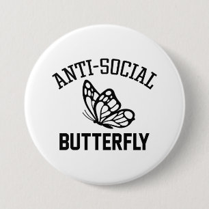 Anti-Sozialer Schmetterling Button