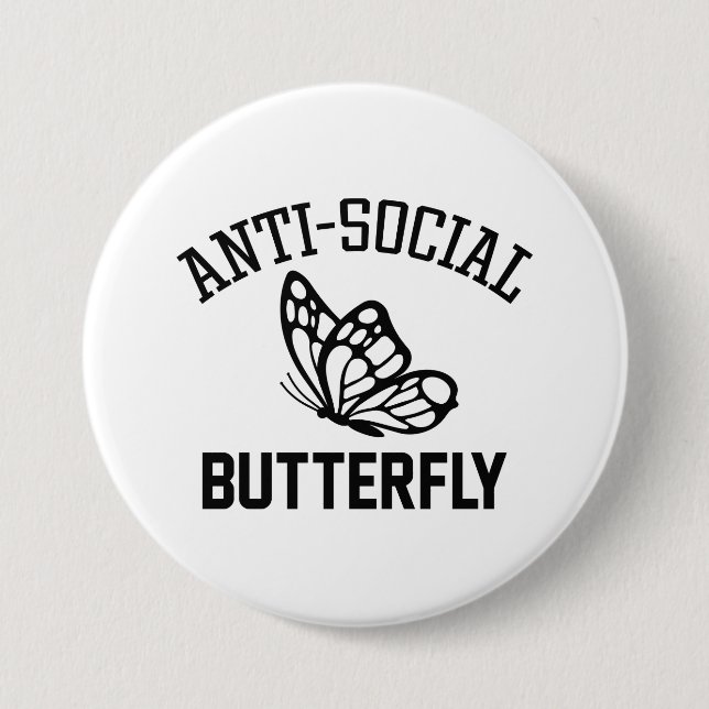 Anti-Sozialer Schmetterling Button (Vorderseite)