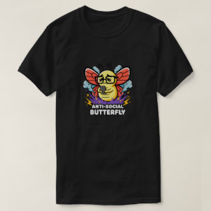 Anti-Sozialer Schmetterling Lustiger Introvertiert T-Shirt