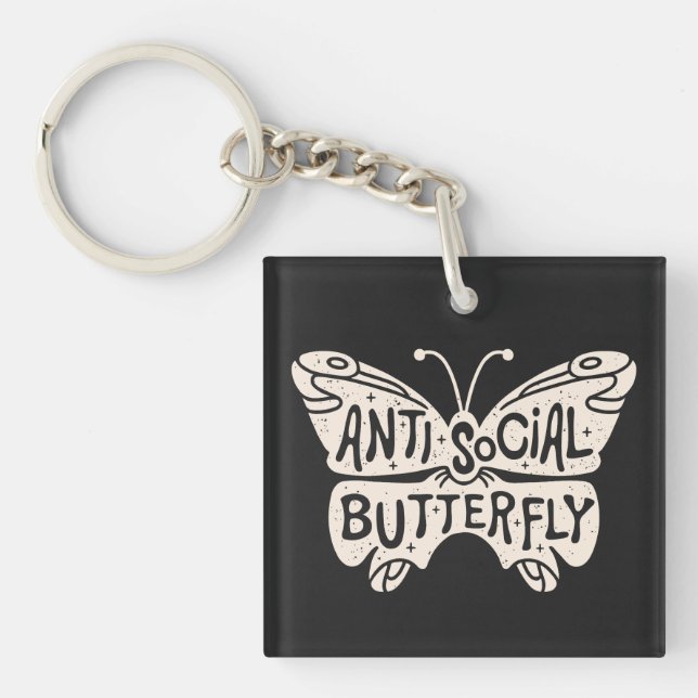 Anti-sozialer Schmetterling Schlüsselanhänger (Vorderseite)