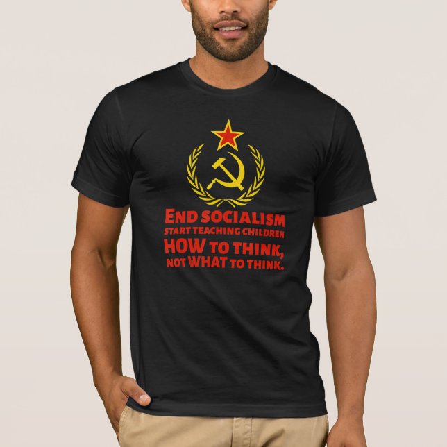 Anti-Sozialist & Kommunist wie man den Sozialismus T-Shirt (Vorderseite)