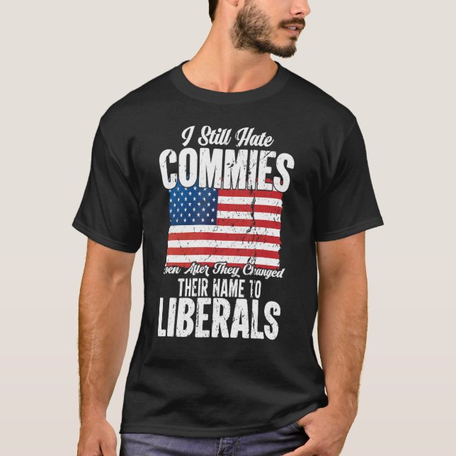 Anti-sozialistischer Kommunist Pro America Patriot T-Shirt (Vorderseite)